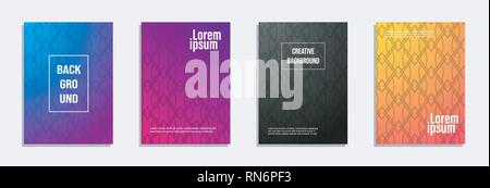 Conception de la couverture colorée et moderne. Ensemble de motif géométrique Conception d'arrière-plan Illustration de Vecteur