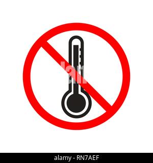 Ne pas surchauffer, rouge interdit sign on white Illustration de Vecteur