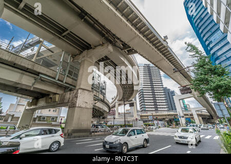 Une jonction de l'autoroute Métropolitaine n° 4. 号新宿線 首都高速4Shinjuku (route à péage) 首都高速道路 Banque D'Images
