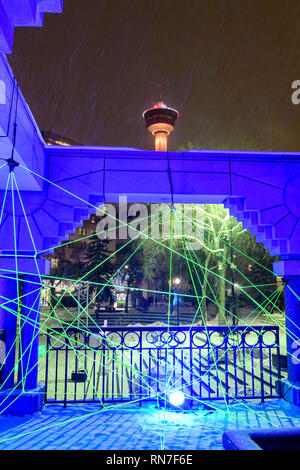 Lumière d'hiver bougie Festival au centre-ville de Calgary Olympic Plaza Banque D'Images