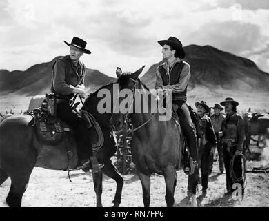 WAYNE,CLIFT, RED RIVER, 1948 Banque D'Images