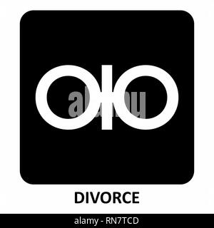 Le noir et blanc illustration symbole Divorce Illustration de Vecteur