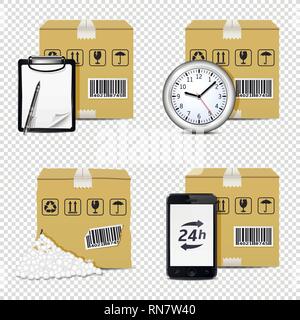 Icônes livraison isolé sur fond transparent Illustration de Vecteur
