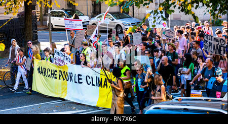 Octobre 2018, Strasbourg, Alsace, France, marche de protestation contre le réchauffement climatique Banque D'Images