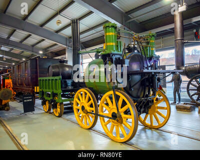 "Sans Pareil" locomotive à vapeur construite par Timothy Hackworth en 1829, cette réplique a été construite en 1980 pour le 150e anniversaire de l'essais Freckeisen Banque D'Images