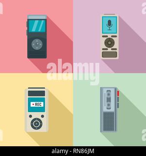 Dictaphone icons set. Télévision ensemble d'icônes vectorielles dictaphone pour web design Illustration de Vecteur