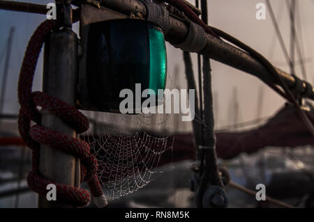Feu de navigation tribord. Close-up. Banque D'Images