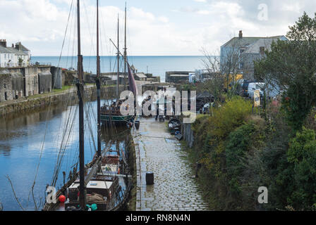 Tournage de Poldark à Charlestown, Cornwall, Angleterre Banque D'Images