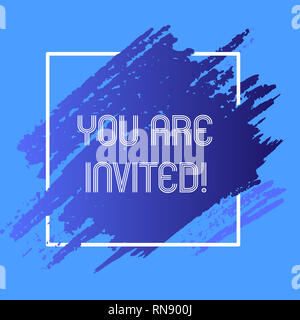 L'écriture de texte Word vous êtes invité. Concept d'entreprise pour la réception et l'invitation à un événement Joignez-vous à nous pour célébrer Banque D'Images