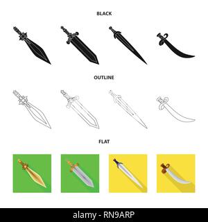 Poignée d'alimentation,,bataille, décorations,manipuler,scimitar,star,or,conquérant pirate,acier,cuivre,argent,le meurtre,ornement,militaires,pierre,soldat,fantaisie,chevalier,,warrior,guerre,jeu,armor,forte,lame,épée,couteau,dague arme,sabre,,cité médiévale,set,icône,,illustration,collection,isolé,design,graphisme,élément vecteur vecteurs,signer , Illustration de Vecteur