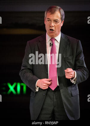 Quitter signifie laisser tenir militants Let's Go rassemblement à l'OMC Les méthodistes centrale comprend : Hall où le député européen Nigel Farage : London, Royaume-Uni Quand : 17 Jan 2019 Credit : Wheatley/WENN Banque D'Images