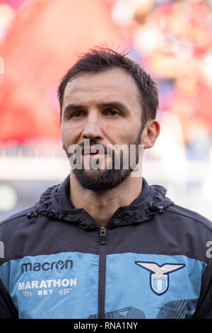 Gênes, Italie. Feb 17, 2019. Milan Badelj (Lazio) au cours de l'Italien 'Serie' une correspondance entre Gênes 2-1 Lazio à Luigi Ferraris Stadium le 17 février 2019 à Gênes, Italie. Credit : Maurizio Borsari/AFLO/Alamy Live News Banque D'Images