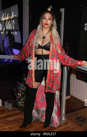 Charlotte, NC, USA. Feb 17, 2019. La La La La La à Anthony Anthony Day Party au stats de Charlotte, Caroline du Nord le 17 février 2019. Walik Goshorn Crédit : Punch/media/Alamy Live News Banque D'Images