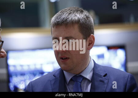 Bruxelles, Belgique. 10 févr. 2019 18. Ministre des affaires étrangères de République Tchèque Tomas Petricek assiste à l'Union européenne au Conseil Affaires étrangères . Alexandros Michailidis/Alamy Live News Banque D'Images