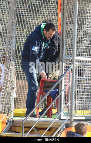 Milan, Italie. Feb 17, 2019. Milan, Matteo Salvini au parc d'attractions avec ses fils Federico et Mirta. Agence Photo crédit : indépendante/Alamy Live News Banque D'Images