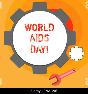 L'écriture de texte Word Journée mondiale de lutte contre le sida. Concept d'affaires pour le 1er décembre dédié à la sensibilisation du SIDA Banque D'Images