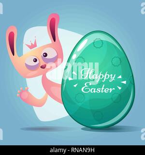 Princesse mignon lapin. Joyeuses Pâques. Illustration de Vecteur