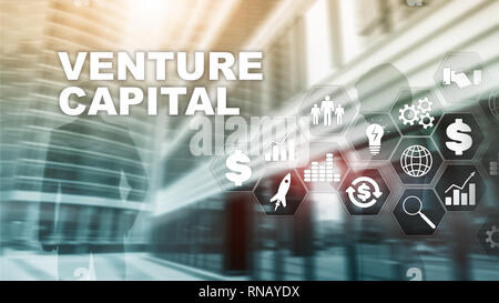 Venture Capital sur un écran virtuel. Le commerce, la technologie, Internet et réseau concept. Abstract background Banque D'Images