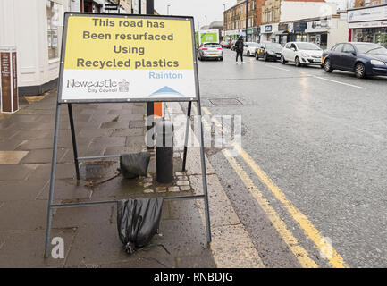 Les plastiques utilisés pour refaire les routes du Royaume-Uni. Banque D'Images