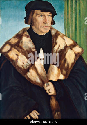 Barthel Beham (Nurnberg 1502 - Italie 1540). Portrait de Ruprecht Stüpf (1528). Huile sur panneau. 67,3 x 50,3 cm. Musée : Musée national Musée Thyssen-Bornemisza, Madrid. Banque D'Images