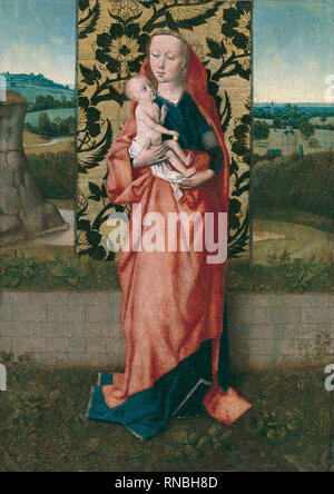 Dirck (disciple de combats (Haarlem), ca. 1415 - Louvain, 1475). La Vierge à l'enfant (ca. 1465). Huile sur panneau. 28,5 x 20 cm. Musée : Musée national Musée Thyssen-Bornemisza, Madrid. Auteur : Combats, Dirck (suiveur de). BOUTS, DIERIC. Combats, Dirk. Banque D'Images