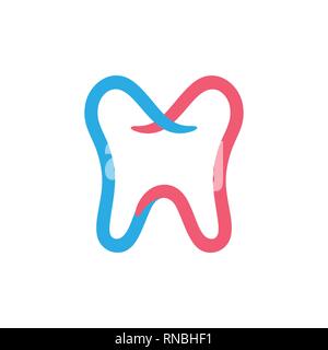 Dent simple logo vector art ligne Illustration de Vecteur