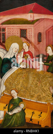 Artiste allemand anonyme actif dans Konstanz ca. 1430 (actif à Konstanz, ca. 1430). La naissance de la Vierge (ca. 1430). de bord. 84,5 x 34,7 cm. Musée : Musée national Musée Thyssen-Bornemisza, Madrid. Auteur : anonyme artiste allemande active dans Konstanz ca. 1430. Maître de Constance. Banque D'Images