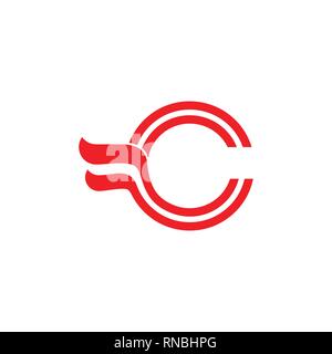 Lettre c ruban rayures logo motion vector Illustration de Vecteur