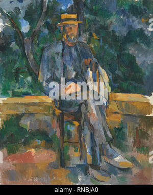 Paul Cézanne (Aix-en-Provence, 1839-1906). Homme assis (1905 - 1906). Huile sur toile. 64,8 x 54,6 cm. Musée : Musée national Musée Thyssen-Bornemisza, Madrid. Banque D'Images