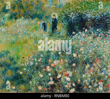 Pierre-Auguste Renoir (Limoges, 1841-Cagnes-sur-Mer, 1919). Femme avec un parasol dans un jardin (1875). Huile sur toile. 54,5 x 65 cm. Musée : Musée national Musée Thyssen-Bornemisza, Madrid. Banque D'Images