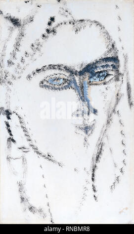 Amedeo Modigliani (Livourne, 1884-Paris, 1920). Tête de femme. Kiki ? (1915). Huile sur papier. 43 x 26 cm. Musée : Musée national Musée Thyssen-Bornemisza, Madrid. Banque D'Images