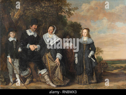 Frans Hals (Anvers, 1582/83-Haarlem, 1666). Groupe familial dans un paysage (1645 - 1648). Huile sur toile. 202 x 285 cm. Musée : Musée national Musée Thyssen-Bornemisza, Madrid. Banque D'Images