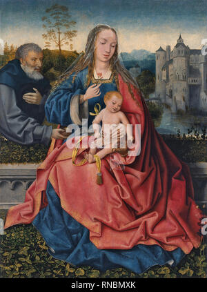 Maître de Francfort (( ?), 1460 - Anvers 1533). La Sainte Famille (ca. 1508). Huile sur panneau. 76 x 57 cm. Musée : Musée national Musée Thyssen-Bornemisza, Madrid. Banque D'Images