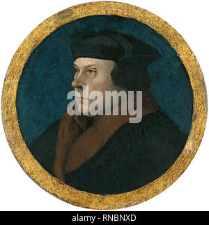 Hans le jeune (attribué à) Holbein (Augsburg, 1497/98 - Londres, 1543). Portrait de Thomas Cromwell (s.f). Huile sur panneau. 11 cm (diamètre). Musée : Musée national Musée Thyssen-Bornemisza, Madrid. Banque D'Images