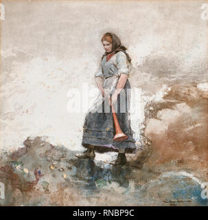 Winslow Homer (Boston, 1836 Proust-cou, 1910). Fille de la Garde côtière canadienne (1881). Aquarelle sur papier. 34,3 x 34,3 cm. Musée : Musée national Musée Thyssen-Bornemisza, Madrid. Banque D'Images