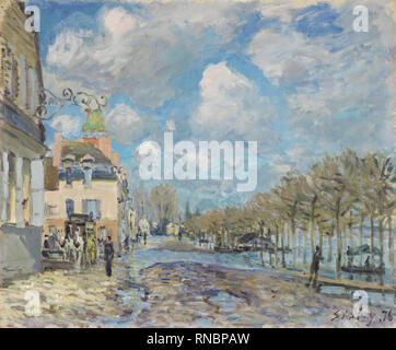 Alfred Sisley (Paris 1839 - Moret-sur-Loing 1899). L'inondation à Port-Marly (1876). Huile sur toile. 50 x 61 cm. Musée : Musée national Musée Thyssen-Bornemisza, Madrid. Banque D'Images