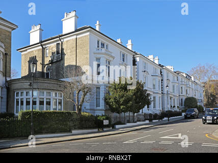 Grand, logements de luxe sur Phillimore Gardens, Kensington. L'une des rues les plus chics de Londres. Maisons ici pour vendre jusqu'à £40 millions. Banque D'Images