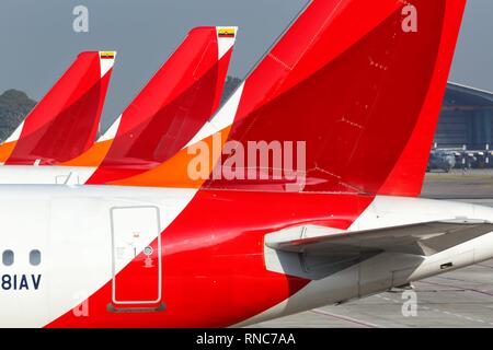 Bogota, Colombie - 30 janvier 2019 : les avions Airbus Avianca à Bogota (bog) en Colombie. Dans le monde d'utilisation | Banque D'Images