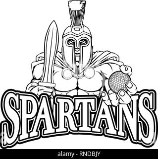 Trojan Spartan Sports Golf Mascot Illustration de Vecteur