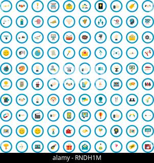 100 icônes publicitaires, télévision, Illustration de Vecteur