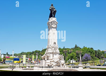 Statue de la place Marques de Pombal à Lisbonne Portugal Banque D'Images