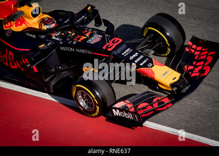 Montmelo, Barcelone, Espagne. Feb 18, 2019. Max Verstappen (Pays-Bas) de l'équipe Red Bull Racing sur le circuit de Catalunya à Montmelo (province de Barcelone). Crédit : Jordi Boixareu/Alamy Live News Banque D'Images