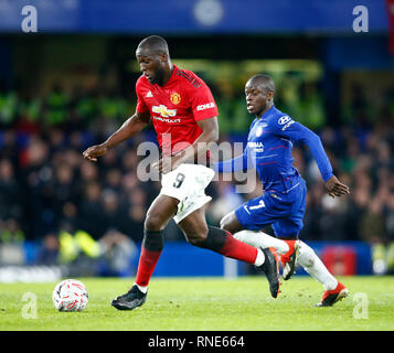 Londres, Royaume-Uni. Feb 18, 2019. Romelu Lukaku Manchester United, FA Cup en 5e tour entre Chelsea et Manchester United à Stanford Bridge stadium , , Londres, Angleterre le 18 février 2019 Action Sport Crédit photo FA Premier League Ligue de football et les images sont soumis à licence. DataCo Usage éditorial uniquement. Pas de vente d'impression. Aucun usage personnel des ventes. Aucune UTILISATION NON RÉMUNÉRÉ : Crédit photo Action Sport/Alamy Live News Banque D'Images