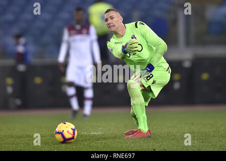 Rome, Italie. Feb 18, 2019. Lukasz Skorupski de Bologne au cours de la Serie une correspondance entre les Roms et Bologne au Stadio Olimpico, Rome, Italie le 18 février 2019. Photo par Giuseppe maffia. Credit : UK Sports Photos Ltd/Alamy Live News Banque D'Images