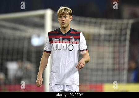 Rome, Italie. Feb 18, 2019. Filip Helander de Bologne au cours de la Serie une correspondance entre les Roms et Bologne au Stadio Olimpico, Rome, Italie le 18 février 2019. Credit : Giuseppe Maffia/Alamy Live News Banque D'Images