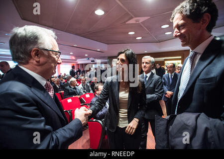 Foto Valerio Portelli/LaPresse 19-02-2019 Roma, Italia Maligna arte di inaugurazione dell'Anno Giudiziario del TRE Politica Nella Foto : Filippo Patroni dirige Griffi, Virginie Raggi, Stefano Castiglione Photo Valerio Portelli/LaPresse 19 février 2019 Rome, Italie la cérémonie d'ouverture de l'année judiciaire de goudron de la politique à la pic : Filippo Patroni dirige Griffi, Virginie Raggi, Stefano Castiglione Banque D'Images