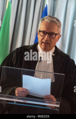 Foto Valerio Portelli/LaPresse 19-02-2019 Roma, Italia Maligna arte di inaugurazione dell'Anno Giudiziario del TRE Politica Nella Foto : Carmine Volpe Presidente TAR Lazio Valerio Photo Portelli/LaPresse 19 février 2019 Rome, Italie la cérémonie d'ouverture de l'année judiciaire de goudron de la politique à la pic : Carmine Volpe Président de TAR Latium Banque D'Images