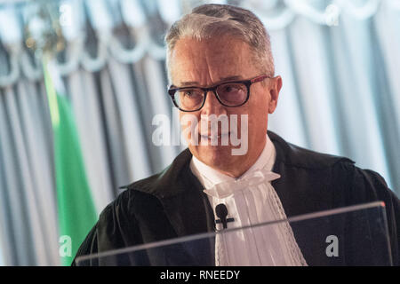 Foto Valerio Portelli/LaPresse 19-02-2019 Roma, Italia Maligna arte di inaugurazione dell'Anno Giudiziario del TRE Politica Nella Foto : Carmine Volpe Presidente TAR Lazio Valerio Photo Portelli/LaPresse 19 février 2019 Rome, Italie la cérémonie d'ouverture de l'année judiciaire de goudron de la politique à la pic : Carmine Volpe Président de TAR Latium Banque D'Images