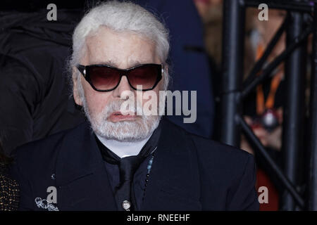 Paris, France. Feb 19, 2019. Le créateur de mode Karl Lagerfeld est mort ce matin à l'âge de 85 ans. Photos prises le 22 novembre 2018. Credit : Bernard Menigault/Alamy Live News Banque D'Images