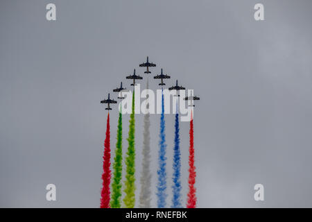 Abu Dhabi, EAU. Feb 19, 2019. Vivre sur l'eau-manifestations à IDEX 2019 Abu Dhabi Jour 3. IDEX est la seule conférence et exposition internationales de défense dans la région MENA démontrant la dernière technologie à l'ensemble de la terre, de la mer et du secteurs de la défense. Credit : Fahd Khan / Live News Alamy Crédit : Fahd Khan/Alamy Live News Banque D'Images